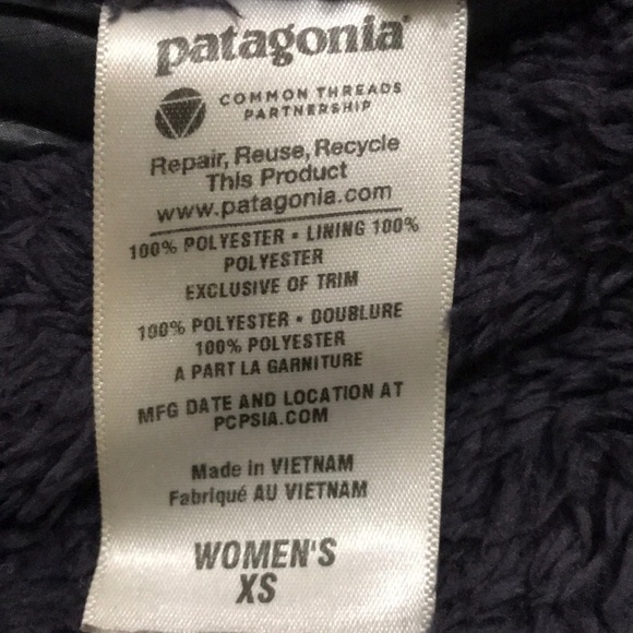 Patagonia Reversible Vest Fuzzy Cozy Purple Charcoal Gray - Picture 9 of 9